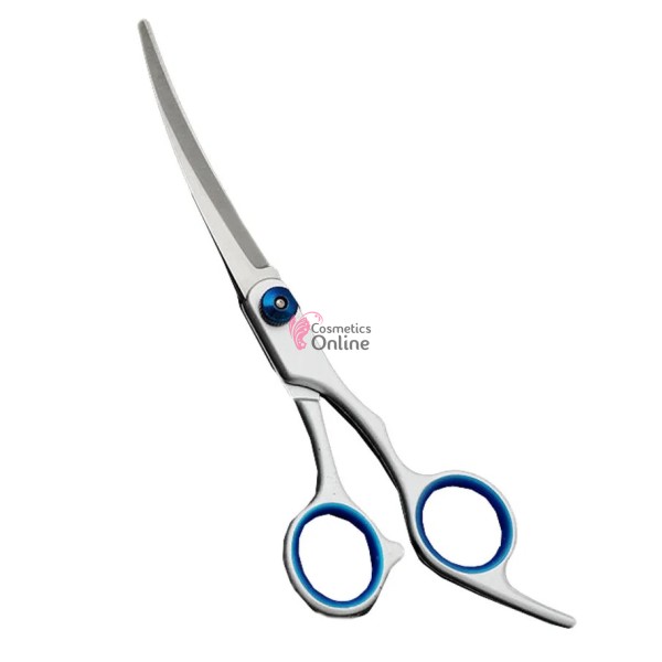 Foarfeca Dog&Cat Argintie curba de tuns in sus 6,0 uz Profesional PET001 + 5 Perechi manusi nitril
